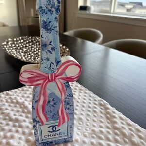 NEW CHANEL CHAMPAGNE BOTTLE HOME 3D WOOD ACCENT DECOR